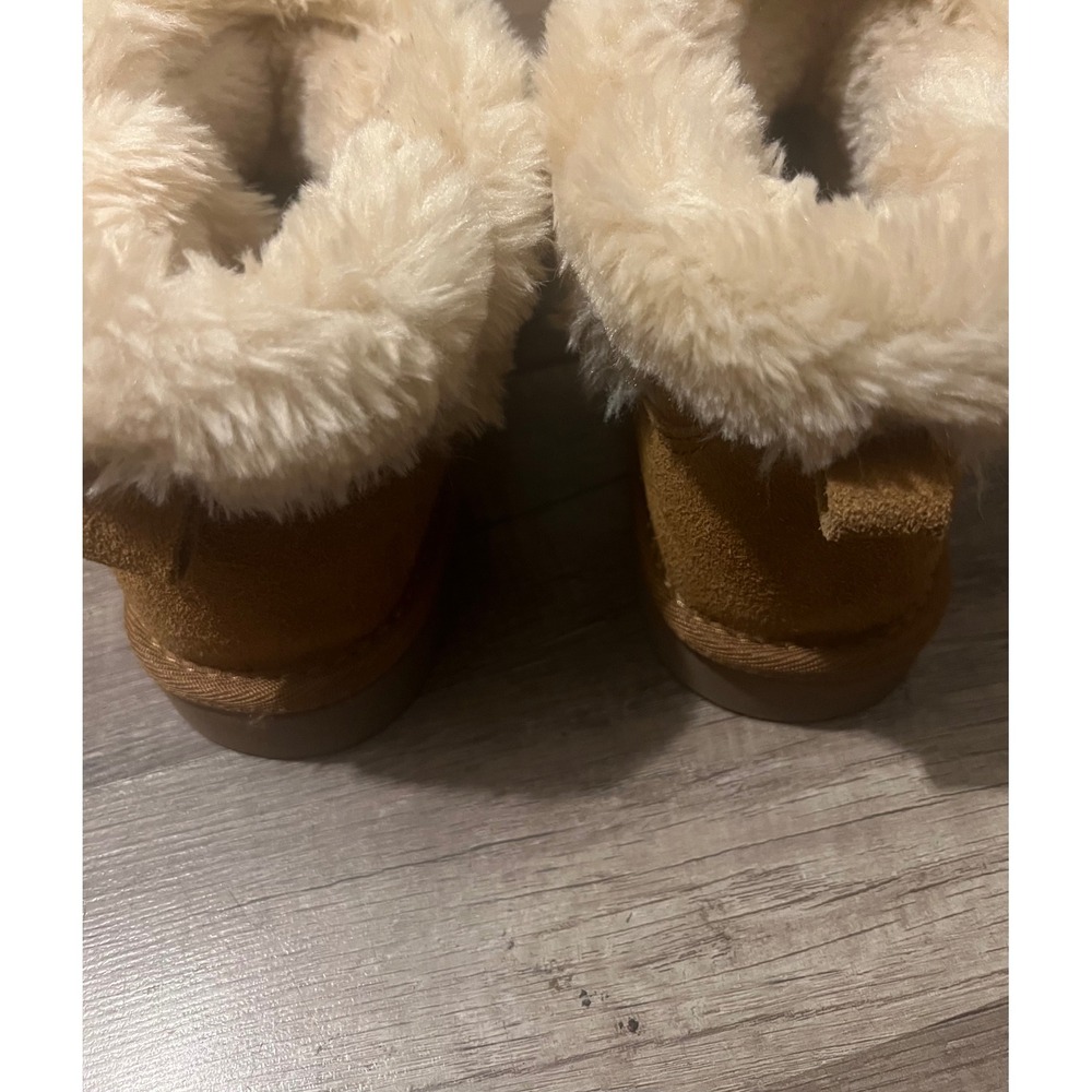 Style & Co Womens Chestnut Brown Suede Faux Fur Lined Ankle Boots Size 7 - Picture 5 of 6